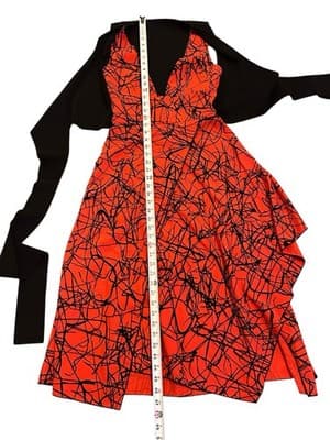 Designer Proenza Schouler Dress Size 4 Wrap Top Black & Red Made In Italy - Thumbnail 7