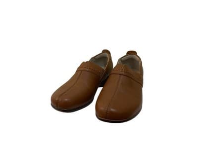 Size 5.5 EASY SPIRIT Genuine Leather Brown Shoes Slip On Loafers - Thumbnail 4