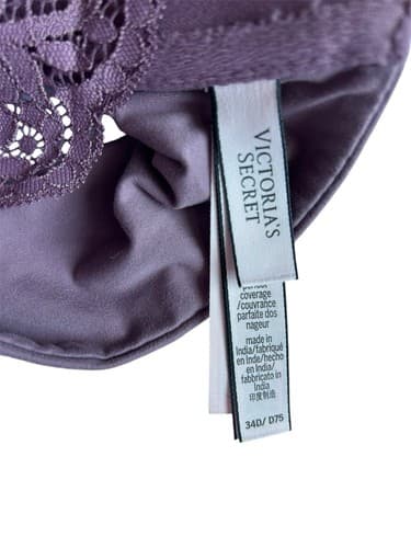 34D Perfect Coverage Victorias Secret Bra Lingerie Bralette Lace Racerback Sexy - Thumbnail 2