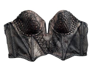 34B Black & Nude Victorias Secret Corset Crop Top Bustier Sexy Lingerie Bra - Thumbnail 3