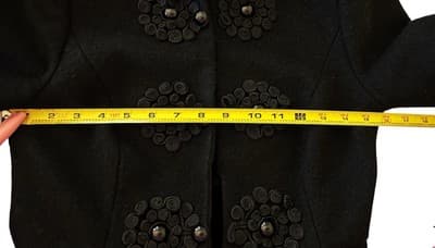 Anthropologie Plenty Tracy Reese Loma Stitched Embroidered Wool Blend Coat 0 - Thumbnail 12