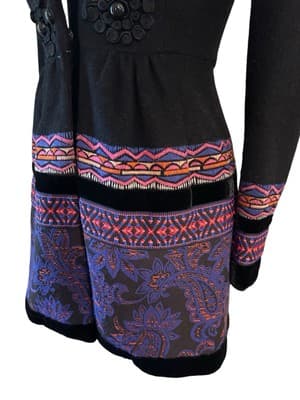 Anthropologie Plenty Tracy Reese Loma Stitched Embroidered Wool Blend Coat 0 - Thumbnail 6