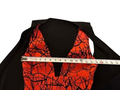 Designer Proenza Schouler Dress Size 4 Wrap Top Black & Red Made In Italy - Thumbnail 8