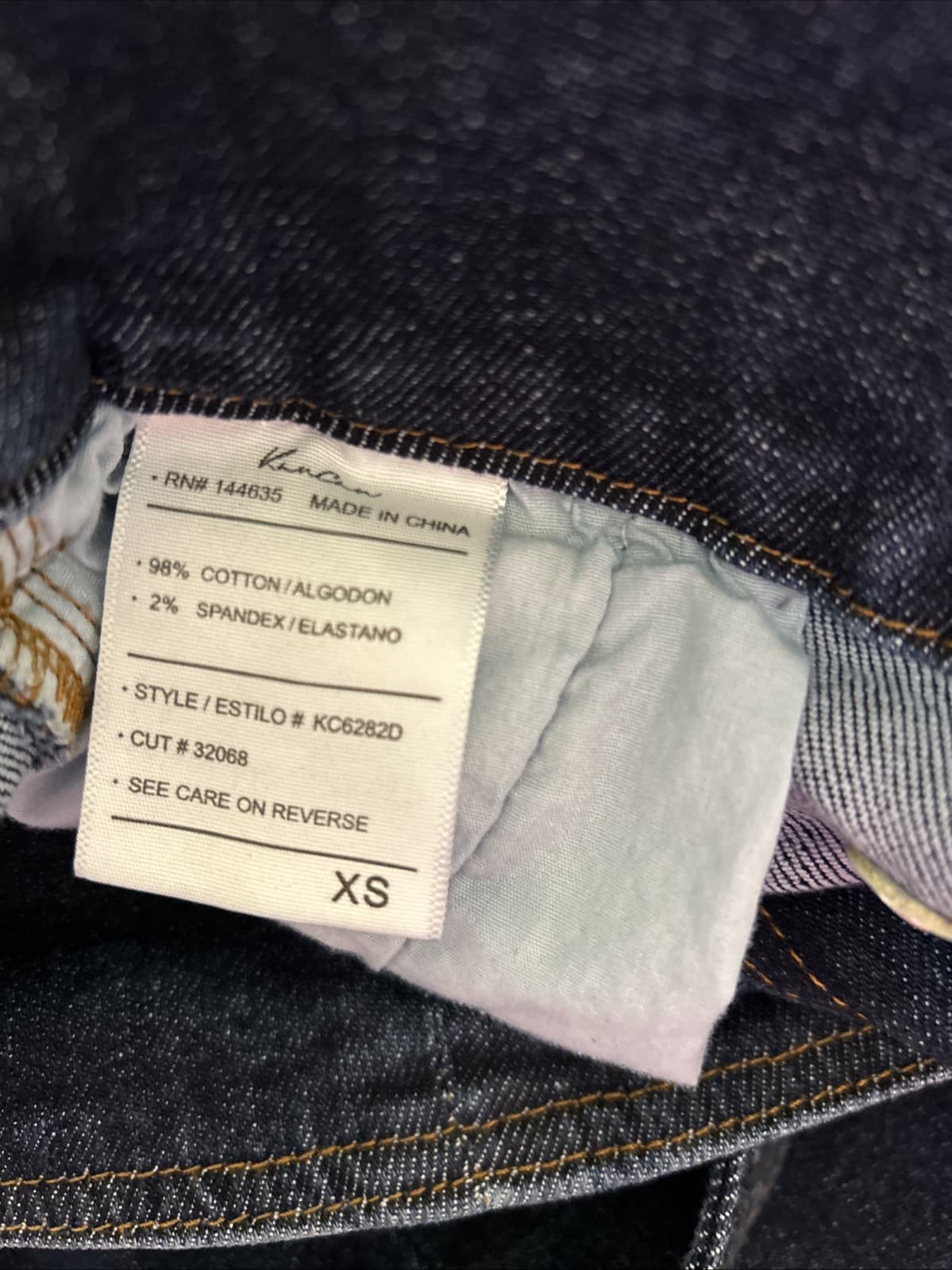 Kancan Dark Blue Wash High Waist New Wave Denim Blue Jean Belted Pencil Skirt - Thumbnail 8