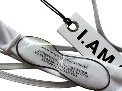 I AM GIA Halina Bikini Bottom Metallic Silver Thong Swimsuit Strappy L/XL - Thumbnail 4