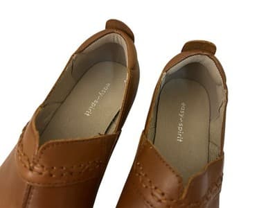 Size 5.5 EASY SPIRIT Genuine Leather Brown Shoes Slip On Loafers - Thumbnail 5