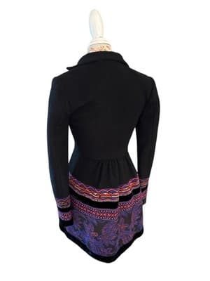 Anthropologie Plenty Tracy Reese Loma Stitched Embroidered Wool Blend Coat 0 - Thumbnail 5