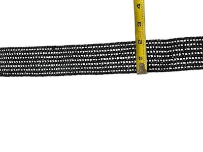 Vintage Y2K Wide Black Woven Belt Marbled Look Big Buckle Old Money Minimal - Thumbnail 5