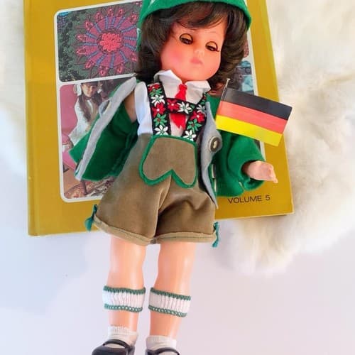 Vintage German Doll Toy Plastic Retro Moving Parts - Thumbnail 2