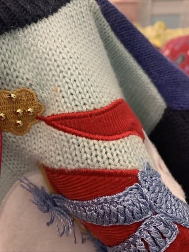New Quacker Factory Hidden Button Cardigan Sweater PLAYING SNOWMEN XS Christmas - Thumbnail 5