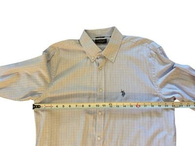 U.S. Polo Assn Set Of 2 Mens Shirts 16 1/2 Fitted Long Sleeves Large Arrow Pony - Thumbnail 3