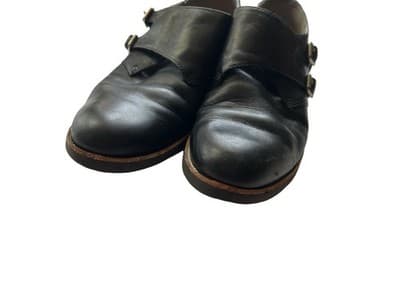 Women’s Size 9 Black Genuine Leather Rockport Brogue Loafer Shoes Silver Buckles - Thumbnail 5
