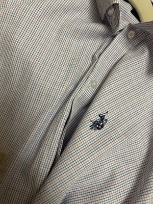 U.S. Polo Assn Set Of 2 Mens Shirts 16 1/2 Fitted Long Sleeves Large Arrow Pony - Thumbnail 6