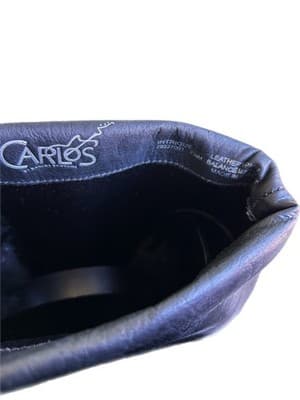 Size 7.5 Vintage Y2K Black Tall Genuine Leather Platform Boots Carlos Santana - Thumbnail 7