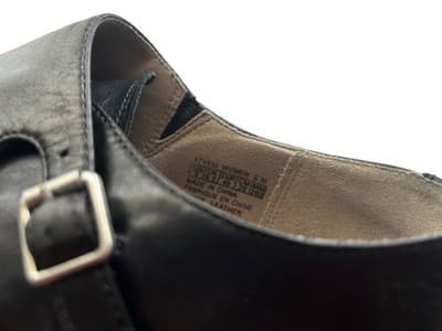Women’s Size 9 Black Genuine Leather Rockport Brogue Loafer Shoes Silver Buckles - Thumbnail 4