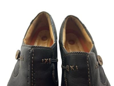 Women’s Size 8.5 Wide Black Genuine Leather Flats Shoes Slip On Loafer - Thumbnail 6