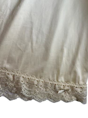 Vintage Olga Secret Hug Half Slip Skirt Yellow Cream Lingerie Sheer Lace Waist - Thumbnail 5