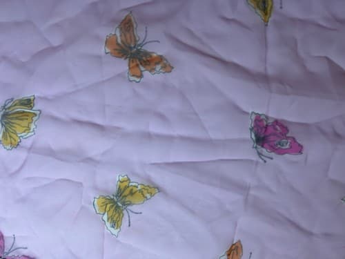 Vintage Sheer Pink Butterfly Scarf Yellow 1960’s Long Sash Cottagecore Angelic - Thumbnail 5