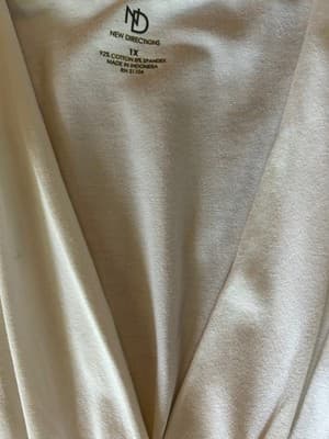 Size 1X Plus Size Cotton Women’s Top Shirt Cream Stretchy Blouse Babydoll Spring - Thumbnail 5