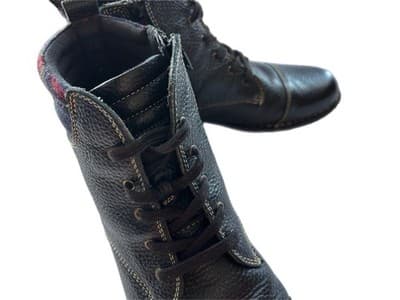 Clarks Womens Black Plaid Lined Lace Up Ankle Boots Size 11 Grunge Shoes - Thumbnail 9