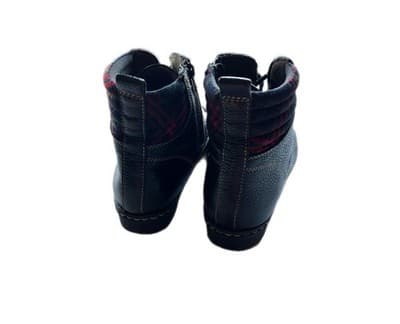 Clarks Womens Black Plaid Lined Lace Up Ankle Boots Size 11 Grunge Shoes - Thumbnail 6
