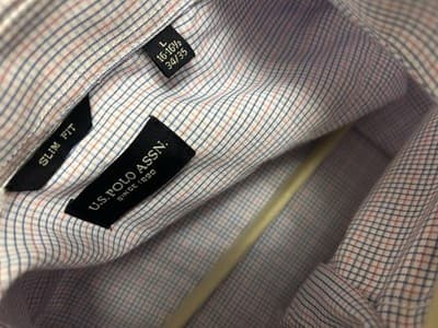 U.S. Polo Assn Set Of 2 Mens Shirts 16 1/2 Fitted Long Sleeves Large Arrow Pony - Thumbnail 5