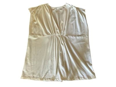 Size 1X Plus Size Cotton Women’s Top Shirt Cream Stretchy Blouse Babydoll Spring - Thumbnail 2