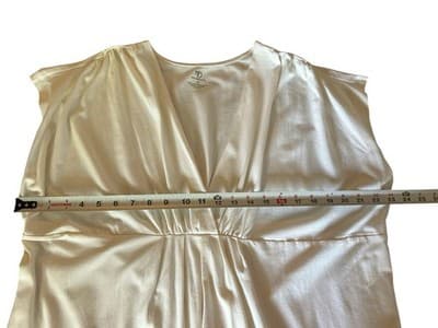 Size 1X Plus Size Cotton Women’s Top Shirt Cream Stretchy Blouse Babydoll Spring - Thumbnail 4