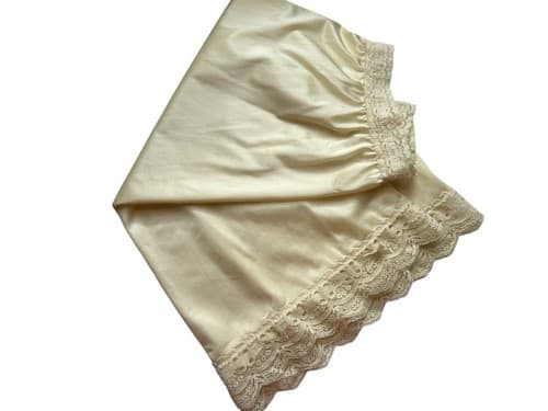 Vintage Olga Secret Hug Half Slip Skirt Yellow Cream Lingerie Sheer Lace Waist - Thumbnail 3