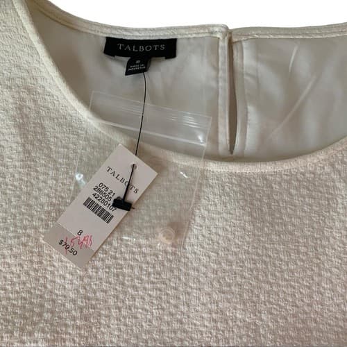 Talbots Peplum Top Nwt 8 Cream Blouse Shirt New - Thumbnail 5