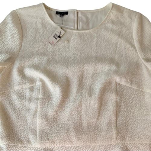 Talbots Peplum Top Nwt 8 Cream Blouse Shirt New - Thumbnail 4