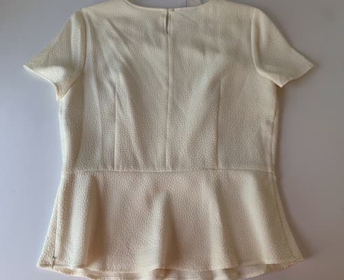 Talbots Peplum Top Nwt 8 Cream Blouse Shirt New - Thumbnail 3
