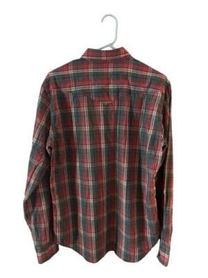 Lucky Brand Men’s Medium Plaid Cotton Shirt Country Farm Western Top Casual - Thumbnail 4