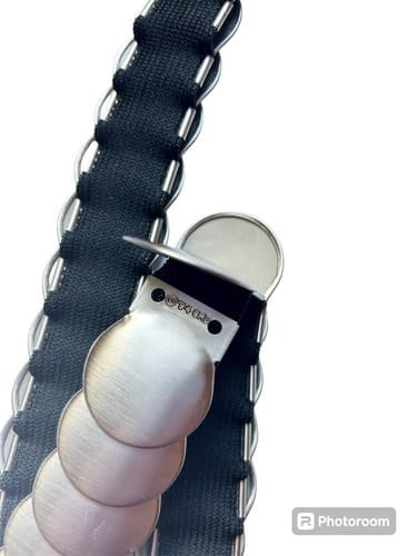 Vintage Elastic Belt Coin Silver Signed 94 GRD Glamrock Concho Stretch 1990’s - Thumbnail 4