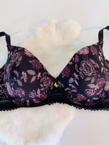 Jessica Simpson 40D Bra Pink Lavender Floral Spring Bralette - Thumbnail 2