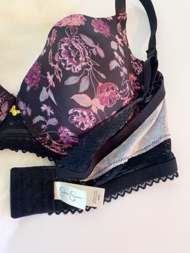 Jessica Simpson 40D Bra Pink Lavender Floral Spring Bralette - Thumbnail 3