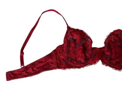 Adore Me Bra Womens Size 36A Red Sexy Lingerie Floral Scalloped Lace Bows - Thumbnail 2