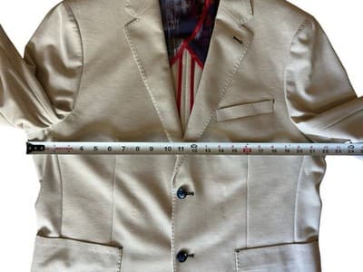 Size 44 Rare 7 DOWNIE ST. Beige Men’s Sports Coat Jacket Blazer London Couture - Thumbnail 4