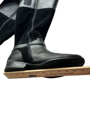 10.5 Women’s Anne Klein Vintage Black Tall Genuine Leather Suede Boots Shoes - Thumbnail 3