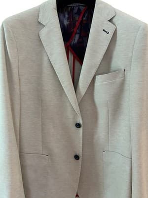 Size 44 Rare 7 DOWNIE ST. Beige Men’s Sports Coat Jacket Blazer London Couture - Thumbnail 9