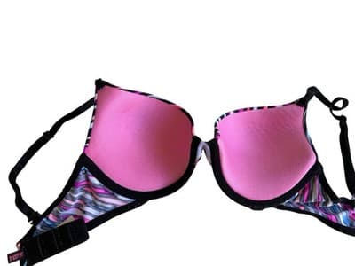 Victorias Secret Push Up Bra 32C Wear Everywhere Lingerie Pink Blue - Thumbnail 3