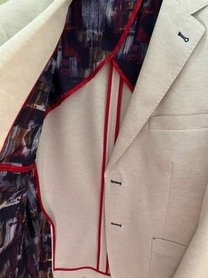 Size 44 Rare 7 DOWNIE ST. Beige Men’s Sports Coat Jacket Blazer London Couture - Thumbnail 17