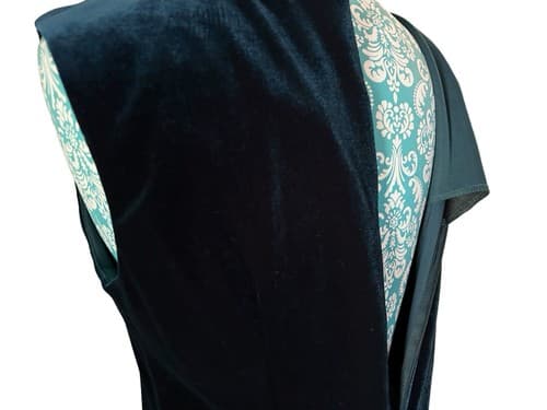 Vintage Long Emerald Green Velvet Stretch Maxi Dress 12 Christmas New Years Eve - Thumbnail 6