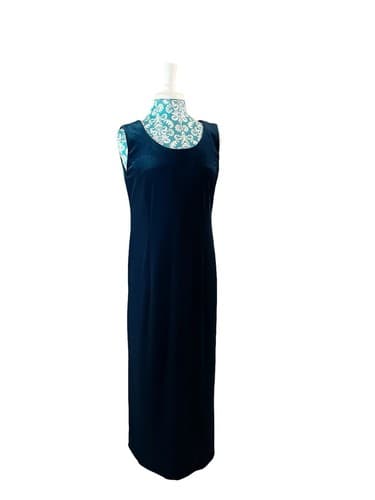 Vintage Long Emerald Green Velvet Stretch Maxi Dress 12 Christmas New Years Eve - Thumbnail 2