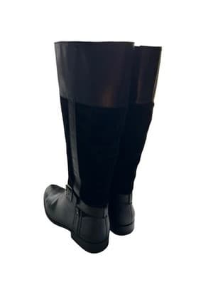 10.5 Women’s Anne Klein Vintage Black Tall Genuine Leather Suede Boots Shoes - Thumbnail 13