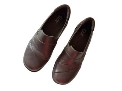 Size 9 Women’s Brown Leather Clark’s Slip On Shoes Loafers - Thumbnail 7
