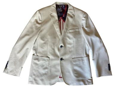 Size 44 Rare 7 DOWNIE ST. Beige Men’s Sports Coat Jacket Blazer London Couture - Thumbnail 2