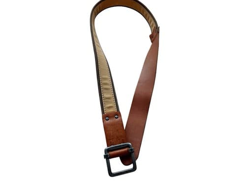 Men’s Surplus Work Gear Belt Genuine Leather & Cotton Silver Rugged Grunge 32 - Thumbnail 3