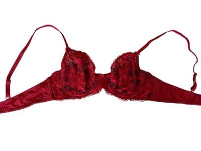 Adore Me Bra Womens Size 36A Red Sexy Lingerie Floral Scalloped Lace Bows - Thumbnail 5