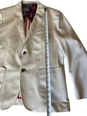 Size 44 Rare 7 DOWNIE ST. Beige Men’s Sports Coat Jacket Blazer London Couture - Thumbnail 6